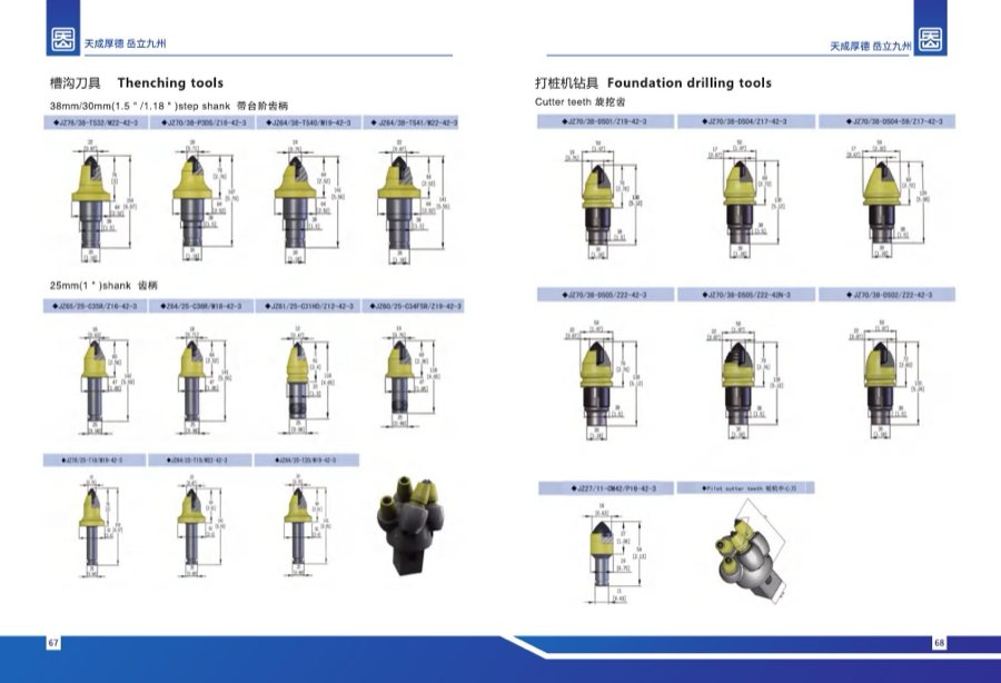 Trenching Tools JZ76 / JZ64 / JZ65 Series (11+)